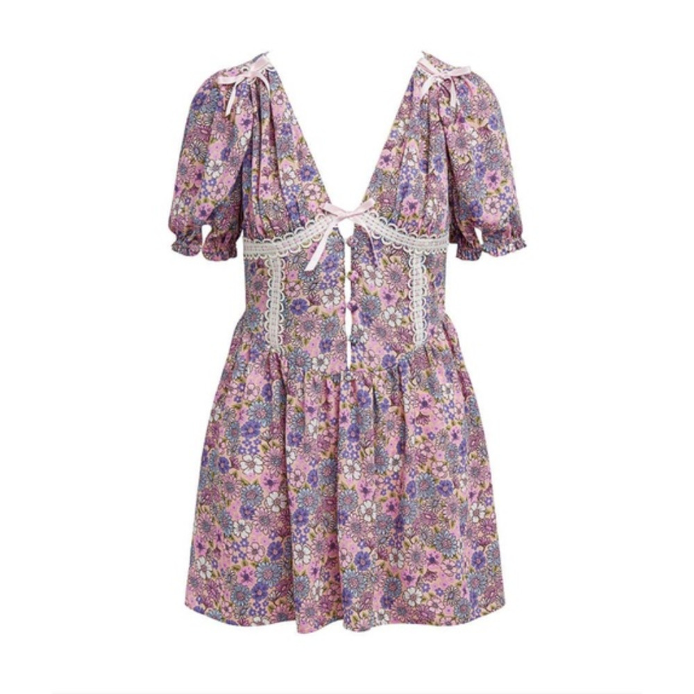 For Love and Lemons Willow Floral Dress S NWT